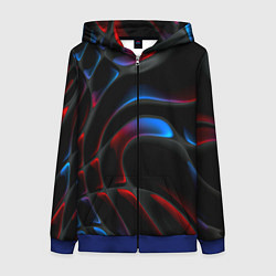 Толстовка на молнии женская Neon colors drops of liquid, цвет: 3D-синий