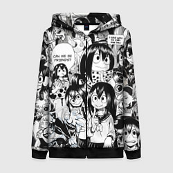 Толстовка на молнии женская Цую Асуи - Моя геройская академия, цвет: 3D-черный