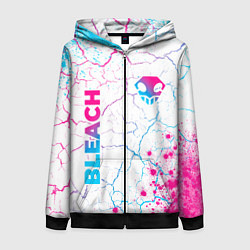 Толстовка на молнии женская Bleach neon gradient style: надпись, символ, цвет: 3D-черный