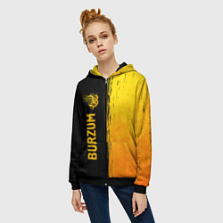 Толстовка на молнии женская Burzum - gold gradient: по-вертикали, цвет: 3D-черный — фото 2