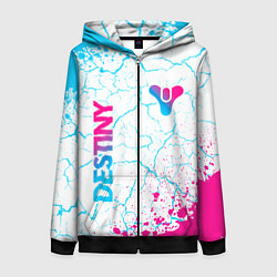 Толстовка на молнии женская Destiny neon gradient style: надпись, символ, цвет: 3D-черный