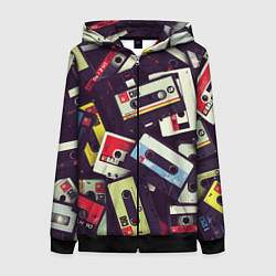 Толстовка на молнии женская Кассета 90-е, цвет: 3D-черный