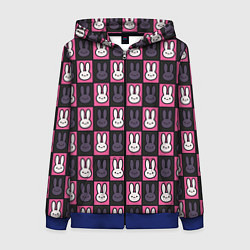 Толстовка на молнии женская Ребенок идола - Кролики паттерн, цвет: 3D-синий