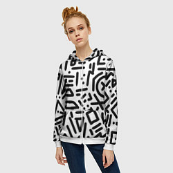 Толстовка на молнии женская Текстура паттерн, цвет: 3D-белый — фото 2