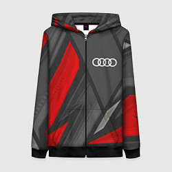 Толстовка на молнии женская Audi sports racing, цвет: 3D-черный