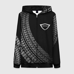 Женская толстовка на молнии Genesis tire tracks