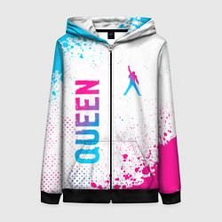 Толстовка на молнии женская Queen neon gradient style: надпись, символ, цвет: 3D-черный