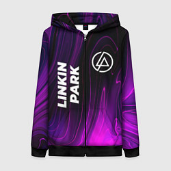Толстовка на молнии женская Linkin Park violet plasma, цвет: 3D-черный