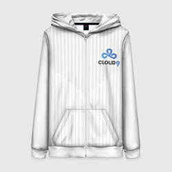 Толстовка на молнии женская Cloud9 white, цвет: 3D-белый