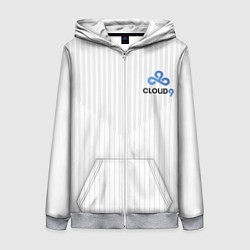 Толстовка на молнии женская Cloud9 white, цвет: 3D-меланж