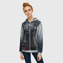 Толстовка на молнии женская Броня Геральта, цвет: 3D-меланж — фото 2