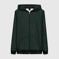 Женская толстовка на молнии Текстура рябь темно-зелёный