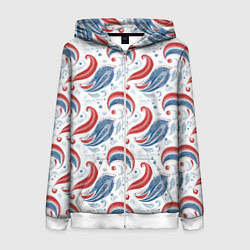 Женская толстовка на молнии Русские узоры паттерн