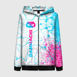 Женская толстовка на молнии DanMachi neon gradient style: по-вертикали