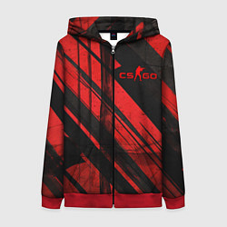 Женская толстовка на молнии CS GO black and red