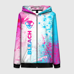 Толстовка на молнии женская Bleach neon gradient style: по-вертикали, цвет: 3D-черный