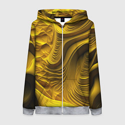 Женская толстовка на молнии Объемная желтая текстура