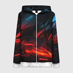 Женская толстовка на молнии Red black abstract