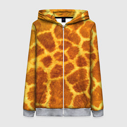 Толстовка на молнии женская Шкура жирафа - текстура, цвет: 3D-меланж