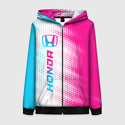 Толстовка на молнии женская Honda neon gradient style: по-вертикали, цвет: 3D-черный