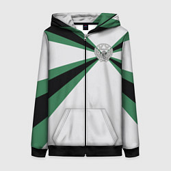 Толстовка на молнии женская Железнодорожные войска, цвет: 3D-черный