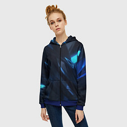 Толстовка на молнии женская Синяя безгранность, цвет: 3D-синий — фото 2