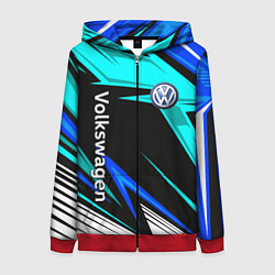 Толстовка на молнии женская Фольцваген - sport uniform, цвет: 3D-красный
