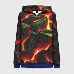 Женская толстовка на молнии Зеленые плиты и лава