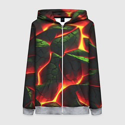 Женская толстовка на молнии Зеленые плиты и лава