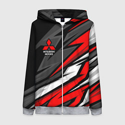 Толстовка на молнии женская Митсубиси - красный спортивный, цвет: 3D-меланж