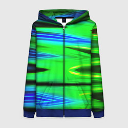 Женская толстовка на молнии Green blut geometry