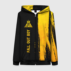 Толстовка на молнии женская Fall Out Boy - gold gradient: по-вертикали, цвет: 3D-черный