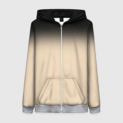 Женская толстовка на молнии Градиент: от черного к телесному