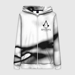 Толстовка на молнии женская Assassins Creed logo texture, цвет: 3D-белый