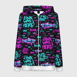 Женская толстовка на молнии Jinx Arcane pattern neon