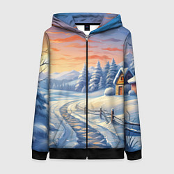 Женская толстовка на молнии Предновогодний восход
