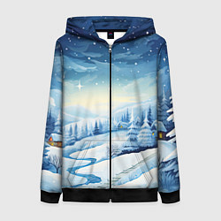 Женская толстовка на молнии Новогодняя опушка