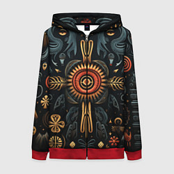 Женская толстовка на молнии Паттерн в славянской стилистике