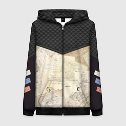 Женская толстовка на молнии Черновики Пушкина