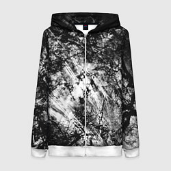 Женская толстовка на молнии Зимний лес узоры