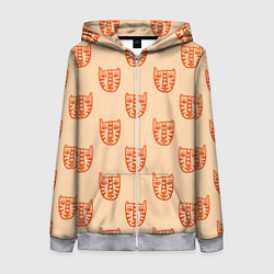 Женская толстовка на молнии Drawn Tiger