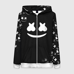 Толстовка на молнии женская Marshmello black collection, цвет: 3D-белый