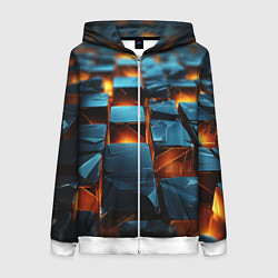 Женская толстовка на молнии Темные плитки в лаве