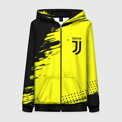 Толстовка на молнии женская Juventus спортивные краски, цвет: 3D-черный
