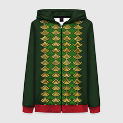 Толстовка на молнии женская Золотое пузико дракона, цвет: 3D-красный