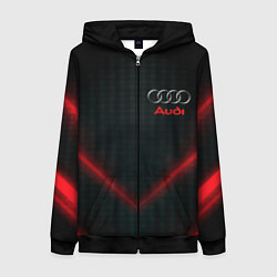 Толстовка на молнии женская Audi stripes neon, цвет: 3D-черный