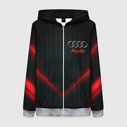 Толстовка на молнии женская Audi stripes neon, цвет: 3D-меланж