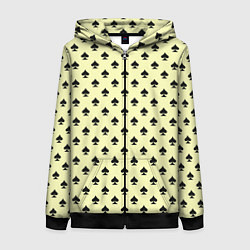 Женская толстовка на молнии Пиковая масть светло-жёлтый