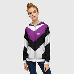 Толстовка на молнии женская Ретро спортивный костюм с полосами, цвет: 3D-белый — фото 2