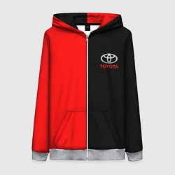 Толстовка на молнии женская Toyota car красно чёрный, цвет: 3D-меланж